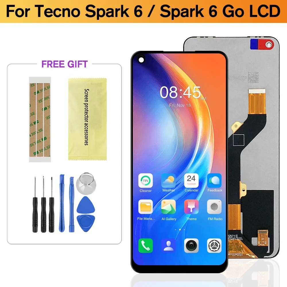 Tecno Spark 6 Ekran Dokunmatik Orijinal Çıtasız Ürün (Çerçevesiz)