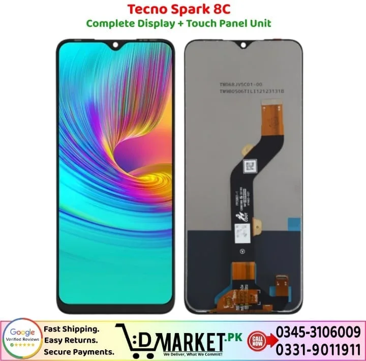 Tecno Spark 8C Çıtalı Ekran Dokunmatik Siyah Orijinal
