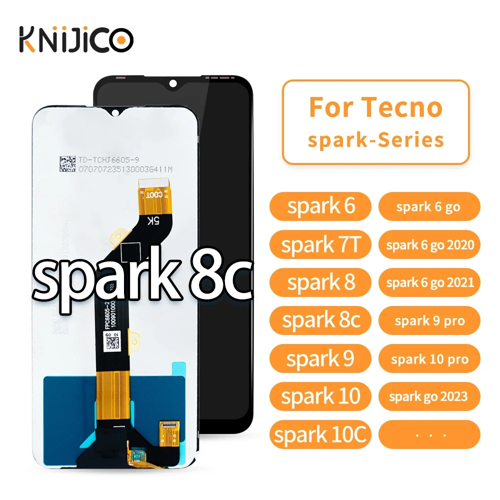 Tecno Spark 8C Ekran Dokunmatik Orijinal Çıtasız Ürün (Çerçevesiz)