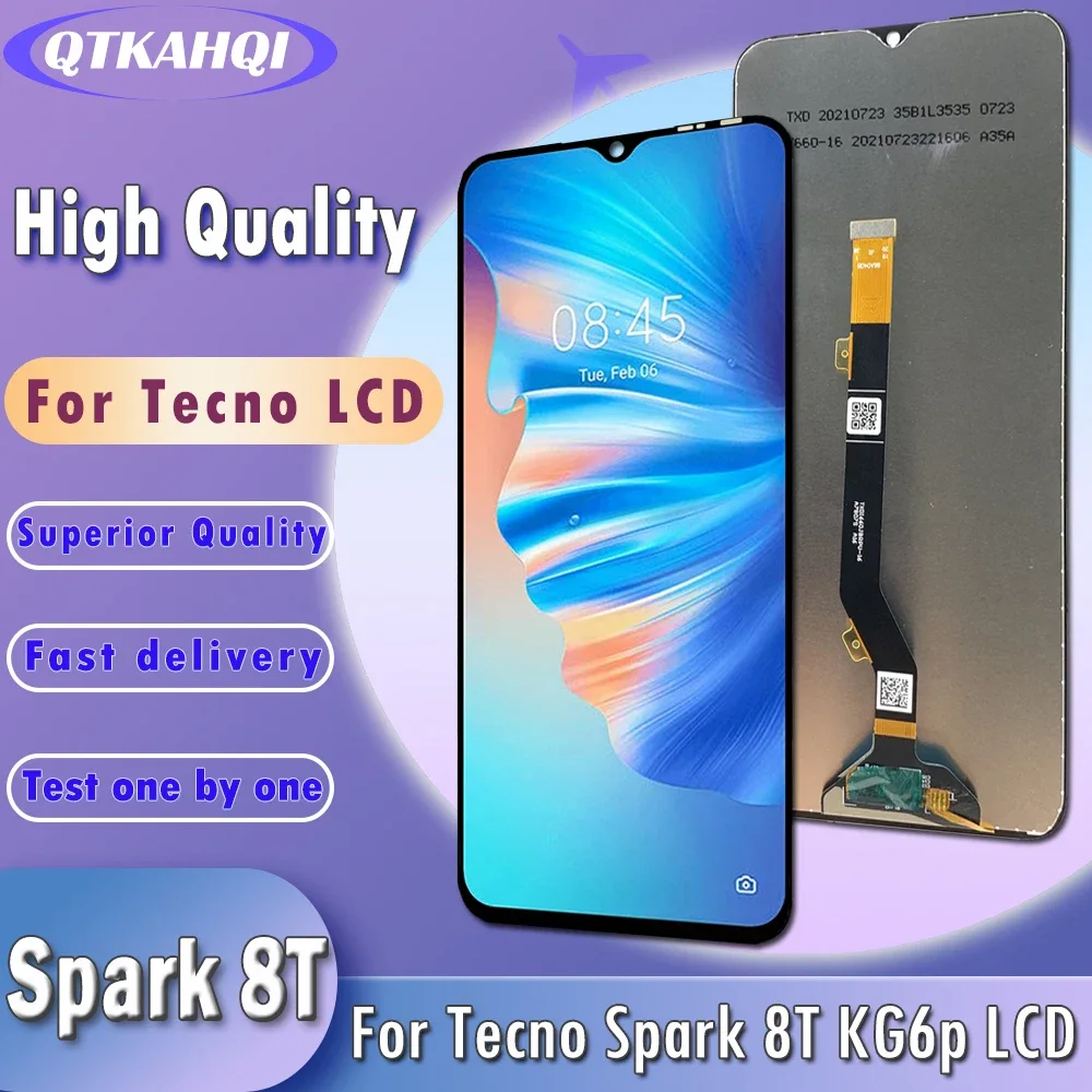 Tecno Spark 8T Çıtalı Ekran Dokunmatik Siyah Orijinal