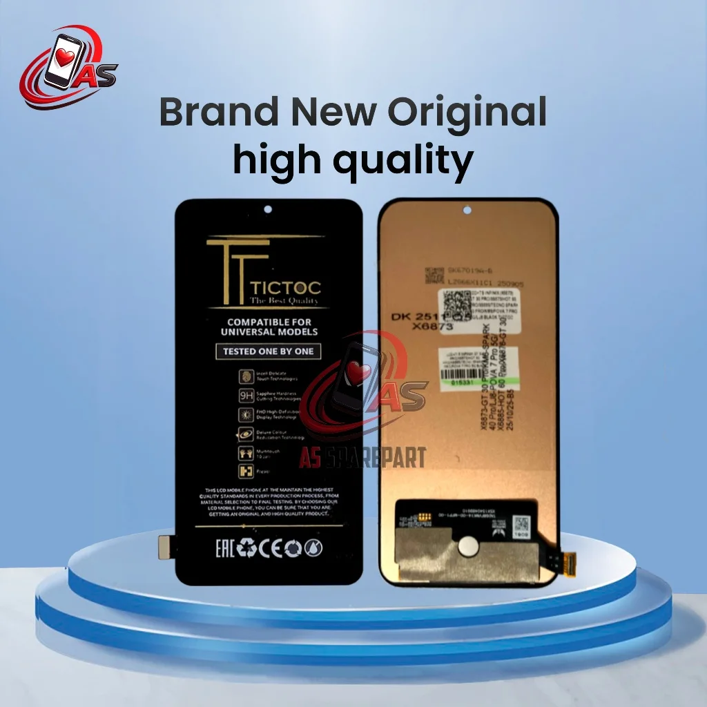 Tecno X6873 / Gt 30 Pro Çıtalı Ekran Dokunmatik Siyah SOFT OLED Kalite Ekran