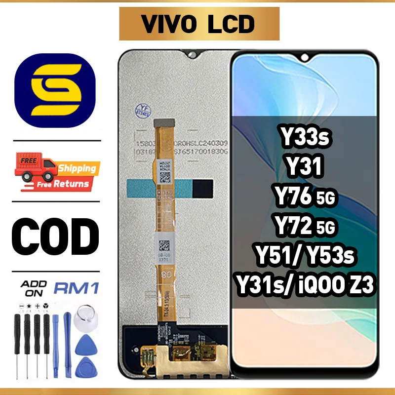 Vivo Y53s 5G Ekran Dokunmatik Orijinal Çıtasız Ürün (Çerçevesiz)