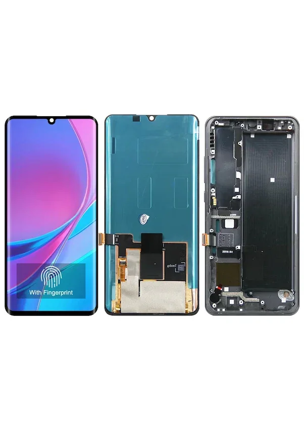 Xiaomi Mi Note 10 Pro Çıtalı Ekran Dokunmatik Siyah SOFT OLED Kalite Ekran