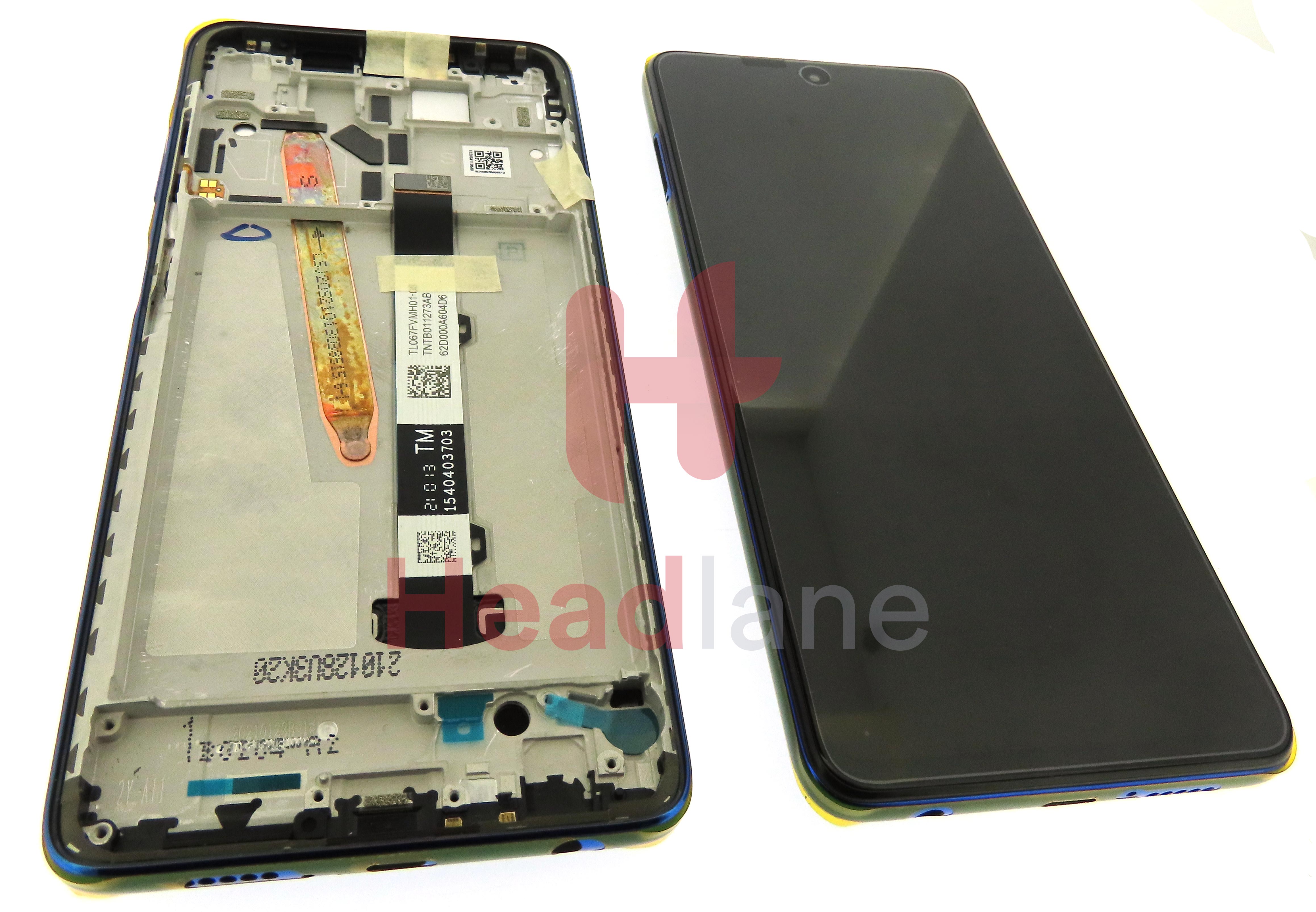 Xiaomi Poco X3 Pro Çıtalı Ekran Dokunmatik Mavi Orijinal