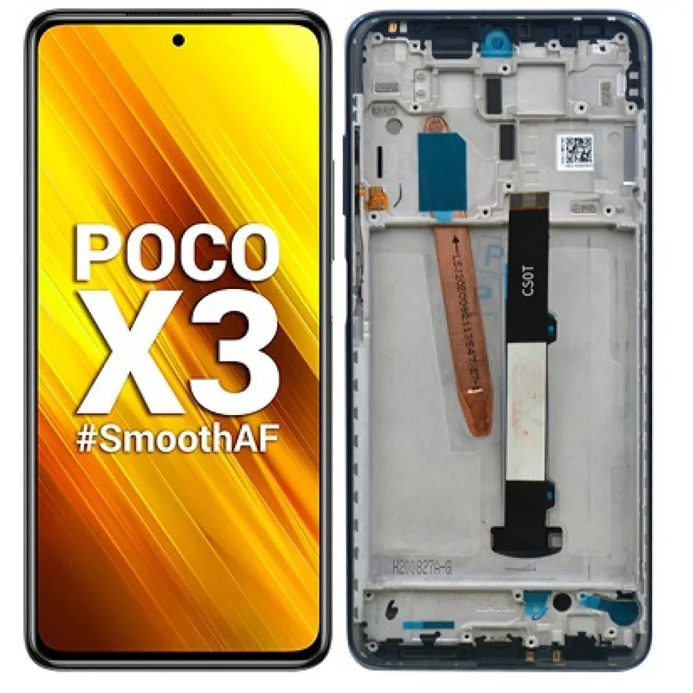 Xiaomi Poco X3 Pro Çıtalı Ekran Dokunmatik Siyah Orijinal