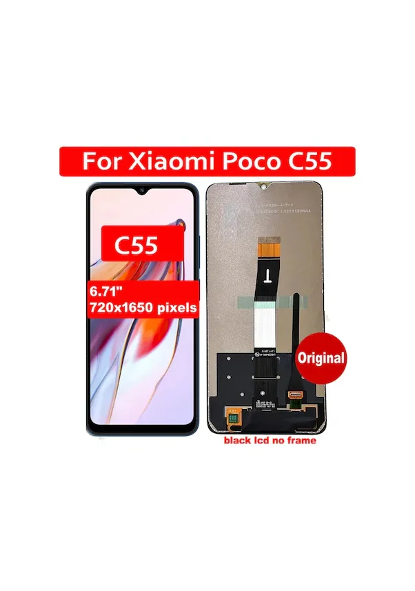 Xiaomi Pococo C55 Ekran Dokunmatik Orijinal Çıtasız Ürün (Çerçevesiz)