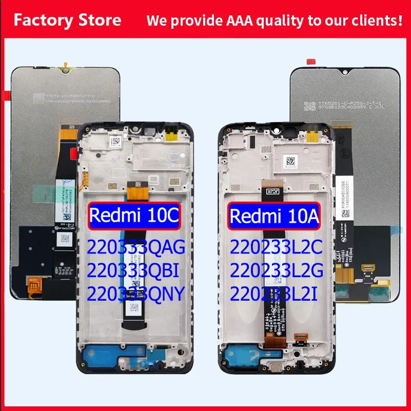 Xiaomi Redmi 10A Çıtalı Ekran Dokunmatik Siyah Orijinal