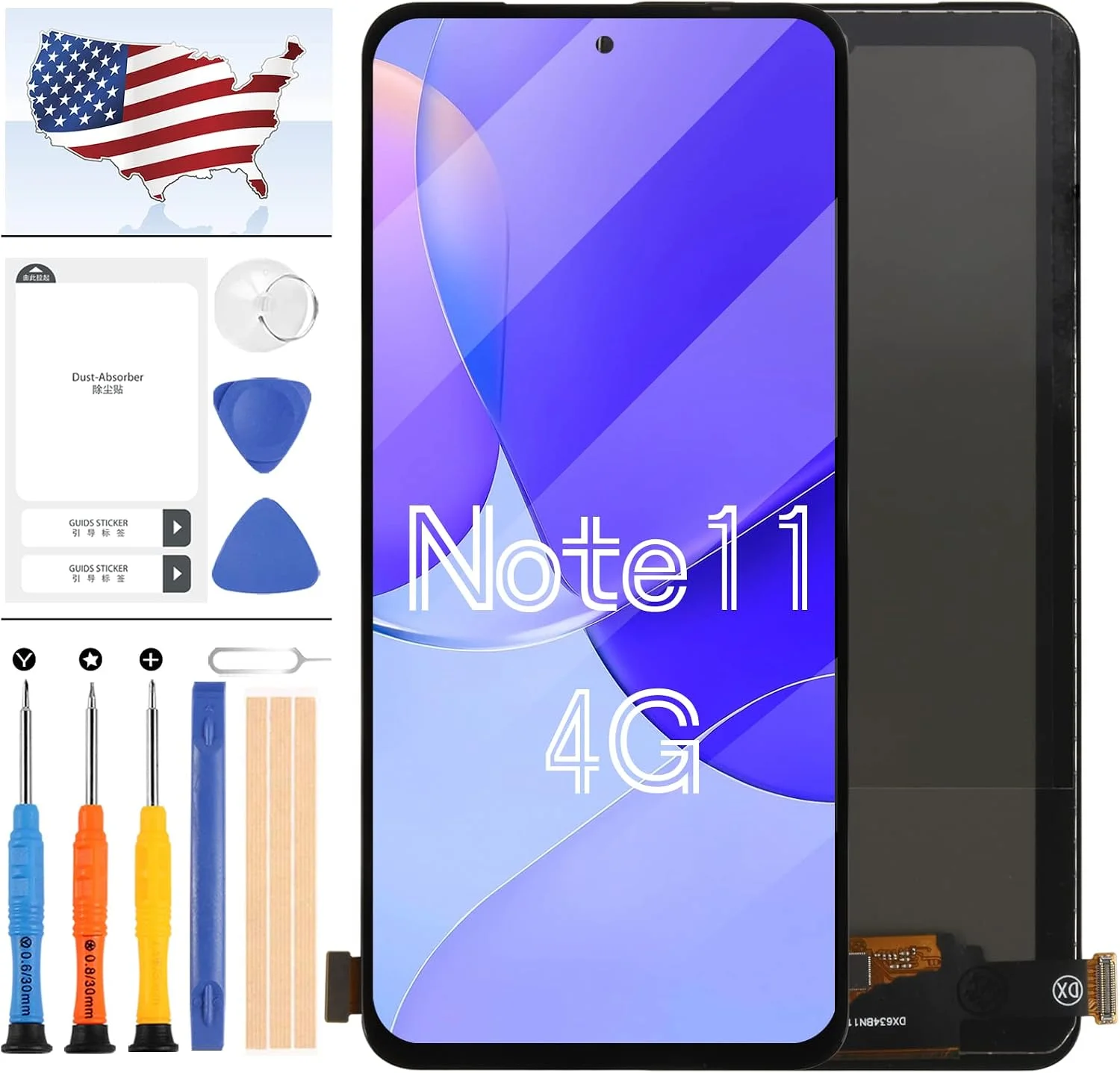 Xiaomi Redmi Note 11 4G Çıtalı Ekran Dokunmatik Siyah A Plus Kalite Ürün