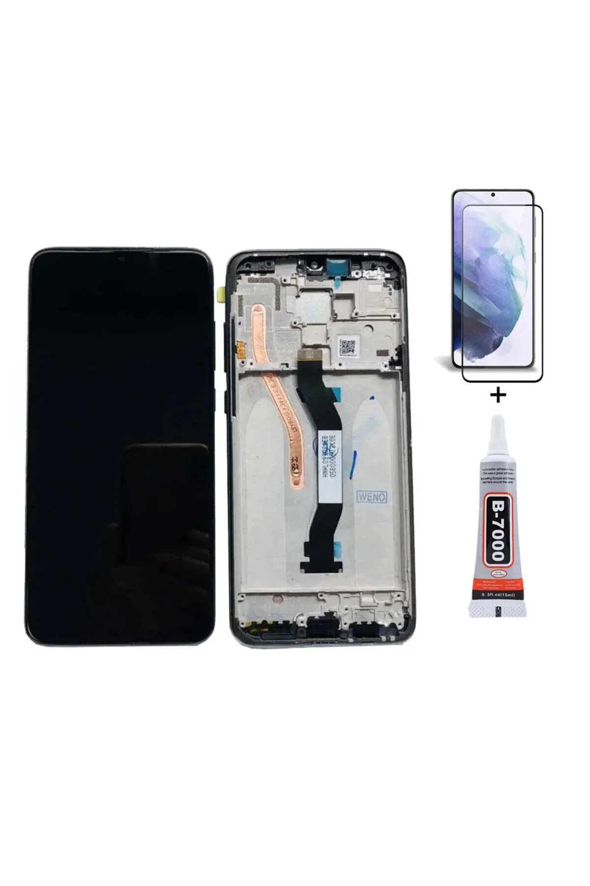 Xiaomi Redmi Note 9 Pro Çıtalı Ekran Dokunmatik Mavi Orijinal